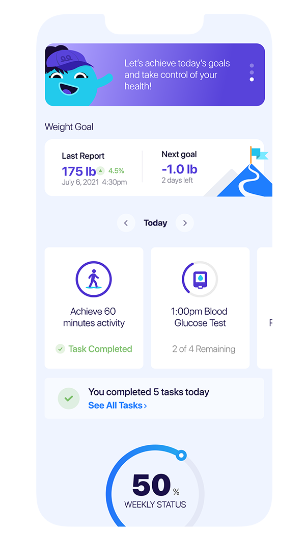 sweetch app - weight goal page display layout